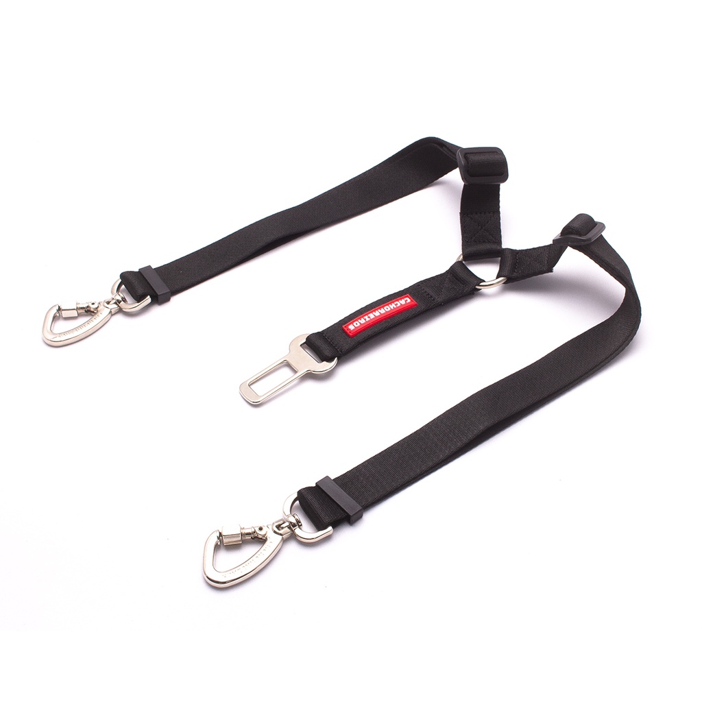 CACHORREIROS CORREA CINTURON DE SEGURIDAD DOBLE BLACK TALLA P - S