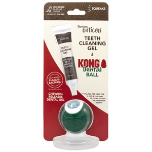 [TR-126] ENTICERS GEL BRISKET 30ML KIT CON PELOTA KONG DENTAL MEDIUM